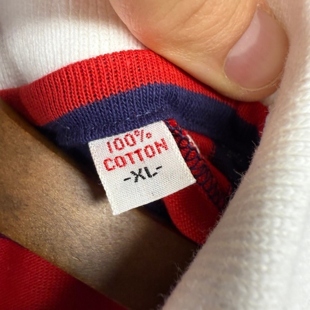Vintage Gant Polo Shirt Mens XL Red Blue The Rugger Striped Deadstock 70s ivy - Picture 6 of 8